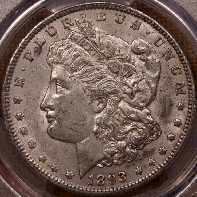 1893 Morgan Dollar PCGS AU55 CAC, NE Hoard