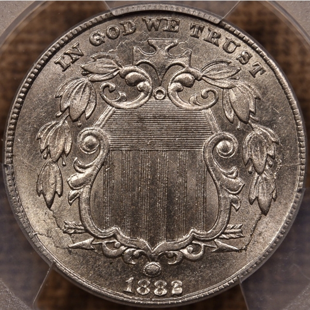 1882 Shield Nickel PCGS MS62, I grade 63