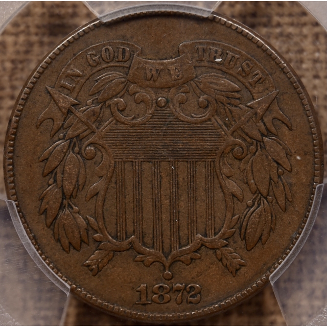 1872 Two Cent Piece PCGS VF35 CAC