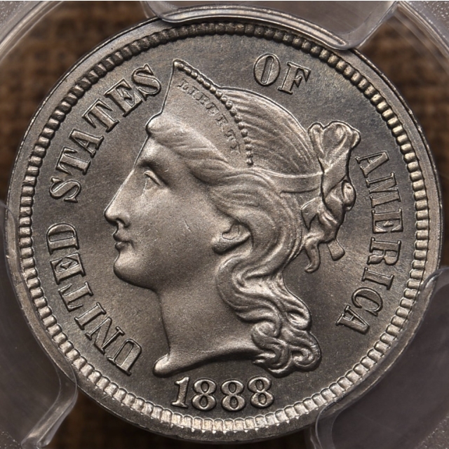 1888 Proof Three Cent Nickel PCGS PR65 CAC
