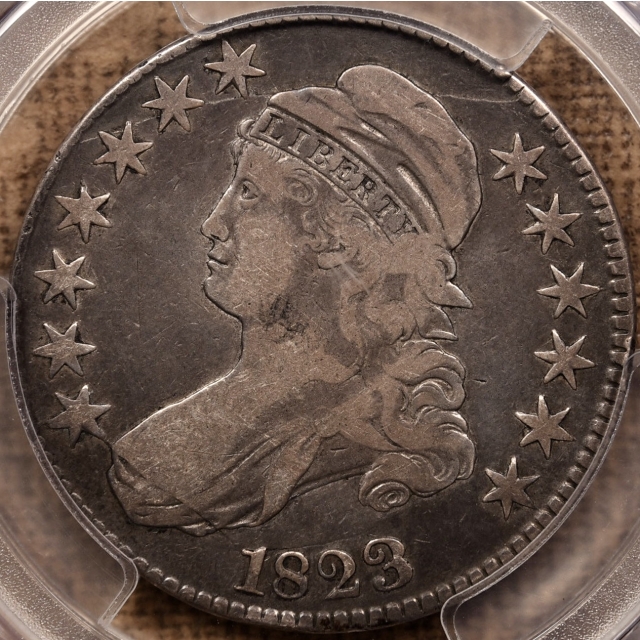 1823 O.109 R5 Capped Bust Half Dollar PCGS VF25 CAC, ex. Brunner