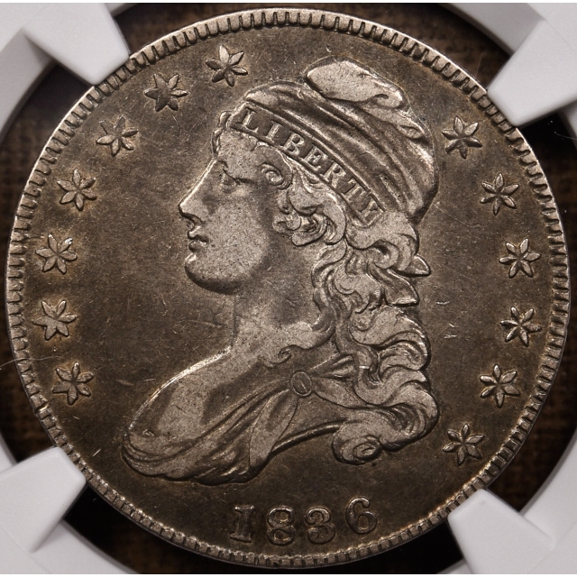 1836 O.120 Capped Bust Half Dollar NGC VF30, PQ!