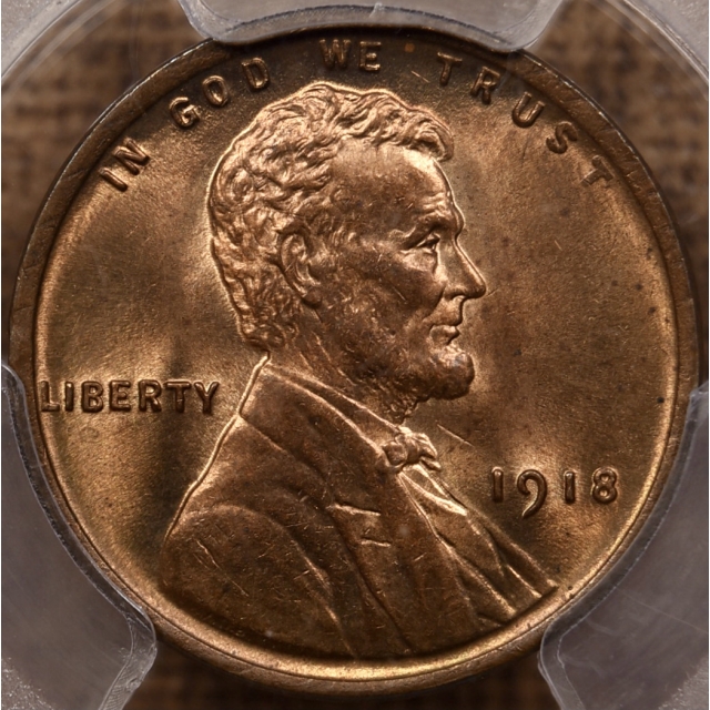 1918 Lincoln Cent PCGS MS64 RB