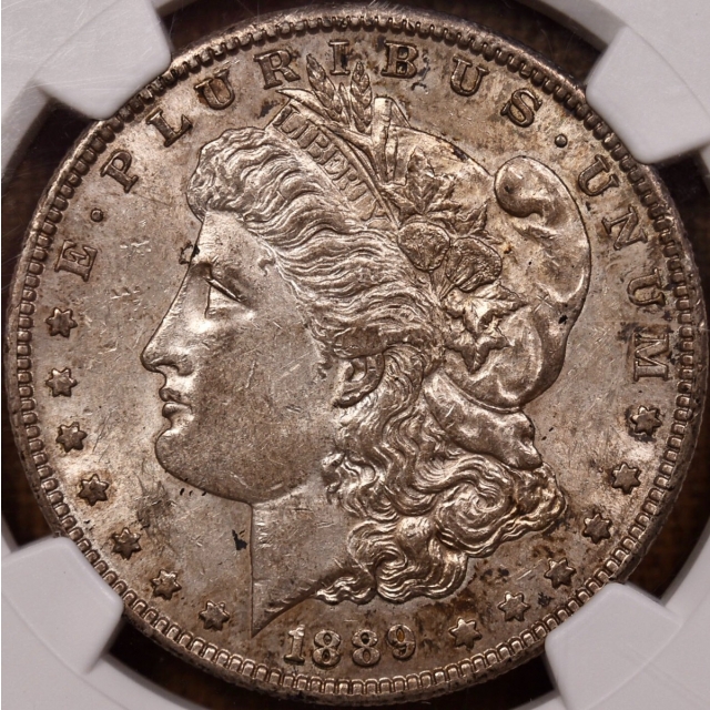 1889-S Morgan Dollar NGC AU55, gem gray dirt