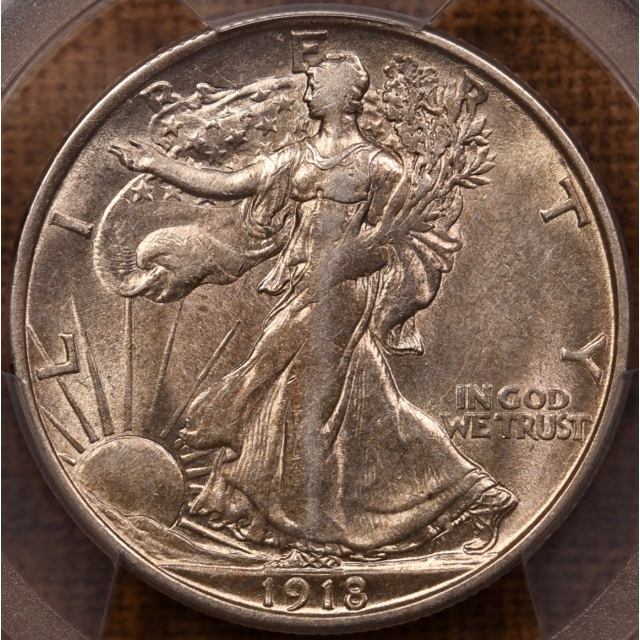 1918-D Walking Liberty Half Dollar PCGS AU55 CAC