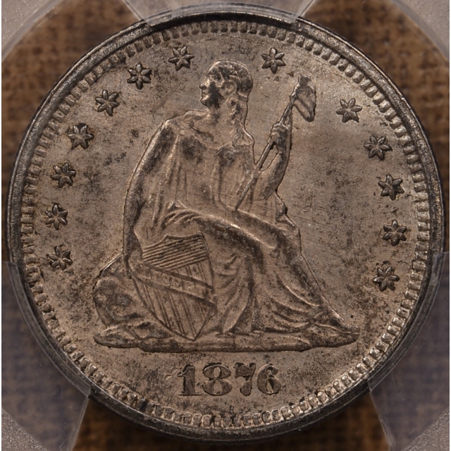 1876-S Liberty Seated Quarter PCGS MS62 CAC