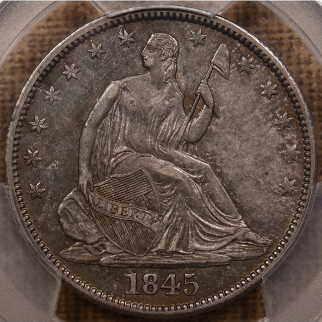 1845 WB-2 LDS Liberty Seated Half Dollar PCGS XF45, DID NOT CAC???