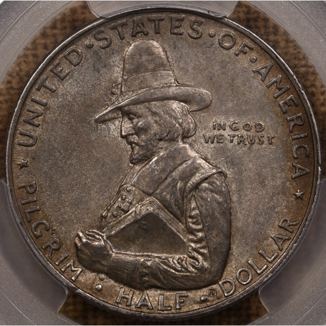 1920 Pilgrim Silver Commemorative PCGS AU58