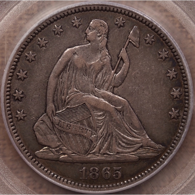 1865 Liberty Seated Half Dollar PCGS XF40 CAC