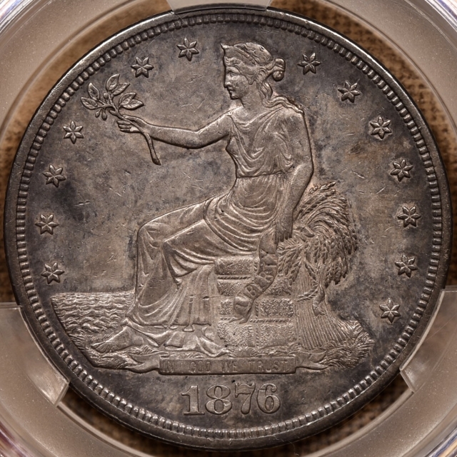 1876 Trade Dollar CACG AU55