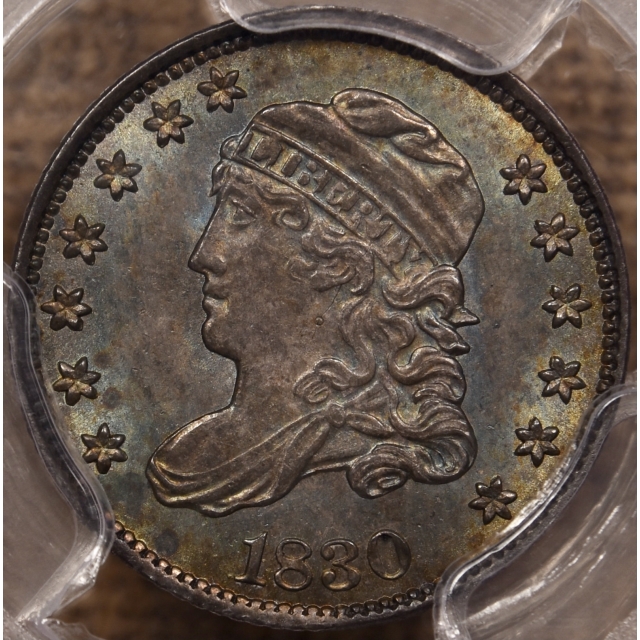 1830 LM-6 R4 Capped Bust Half Dime PCGS MS64+ GOLD CAC, Probable Finest Known