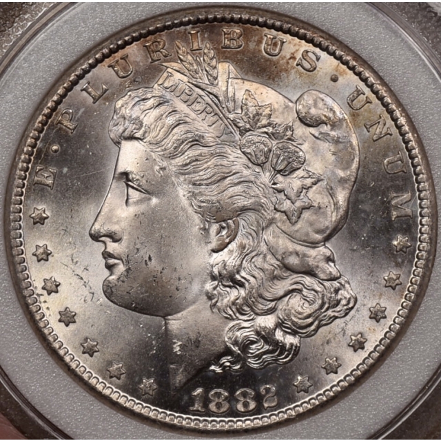 1882-CC Morgan Dollar  ancient NCI MS65, Semi P/L