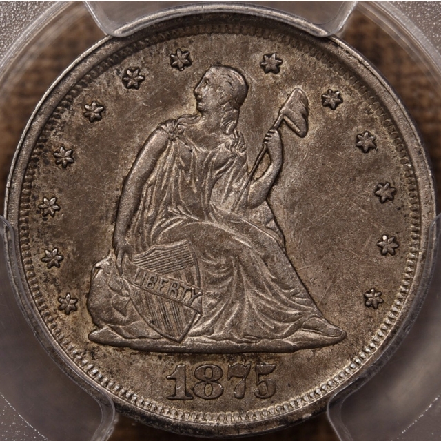 1875-S Twenty Cent PCGS AU55 CAC
