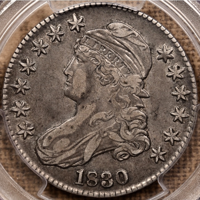 1830 O.119 Small 0 Capped Bust Half Dollar PCGS VF35 CAC, ex. Brunner
