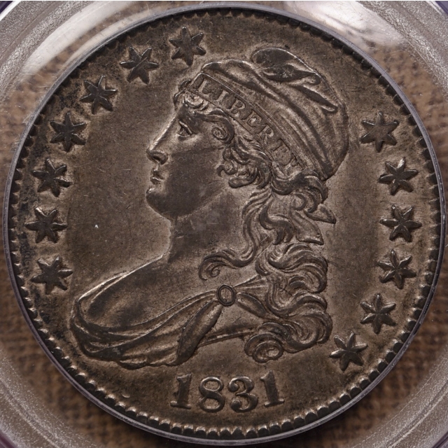 1831 O.111 Capped Bust Half Dollar PCGS AU53, ex. NGC AU55, Link Collection