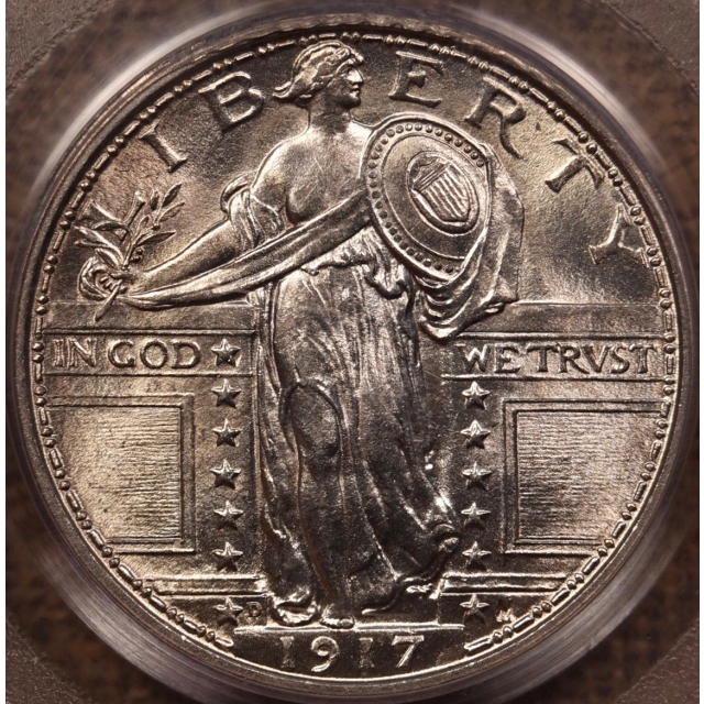 1917-D Type 1 Standing Liberty Quarter PCGS MS63 FH CAC OGH