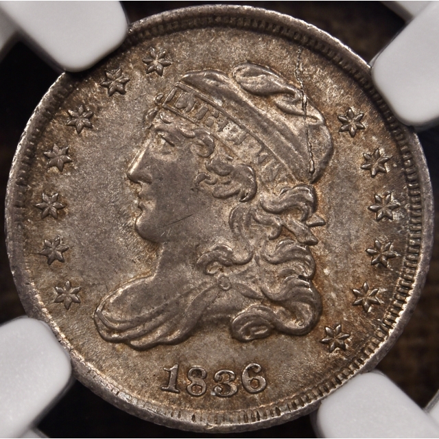 1836 LM-3 3 / inverted 3 Capped Bust Half Dime NGC MS62