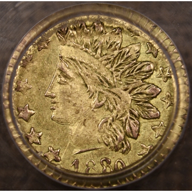 1880/76 BG-885 California Fractional 25c Gold PCGS AU58
