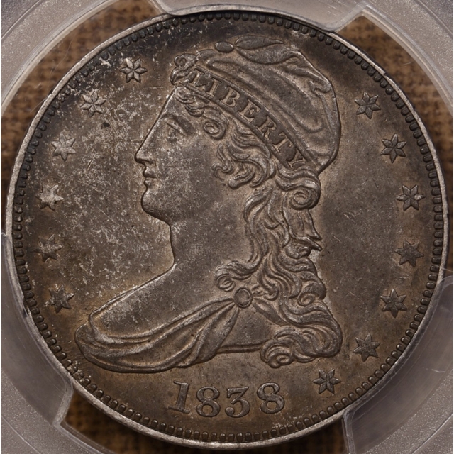 1838 GR-7' (Prime) R4 Capped Bust Half Dollar, PCGS AU55 CAC, From the Dick Graham Reference Collection