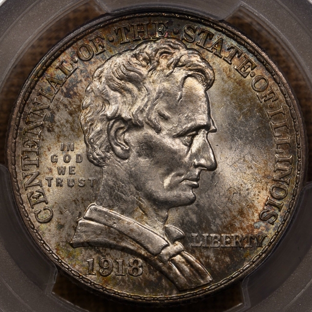 1918 Lincoln Silver Commemorative PCGS MS65