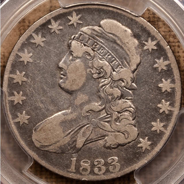 1833 O.115 R5 Capped Bust Half Dollar PCGS VF20, ex. Brunner