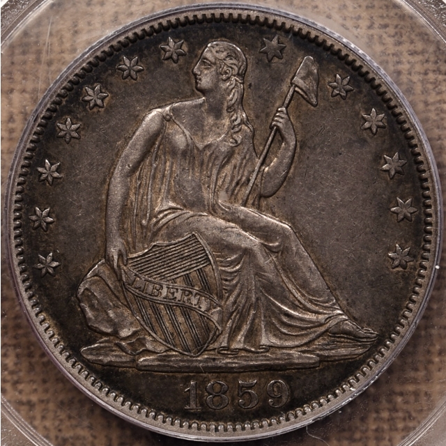 1859-O Liberty Seated Half Dollar PCGS AU50