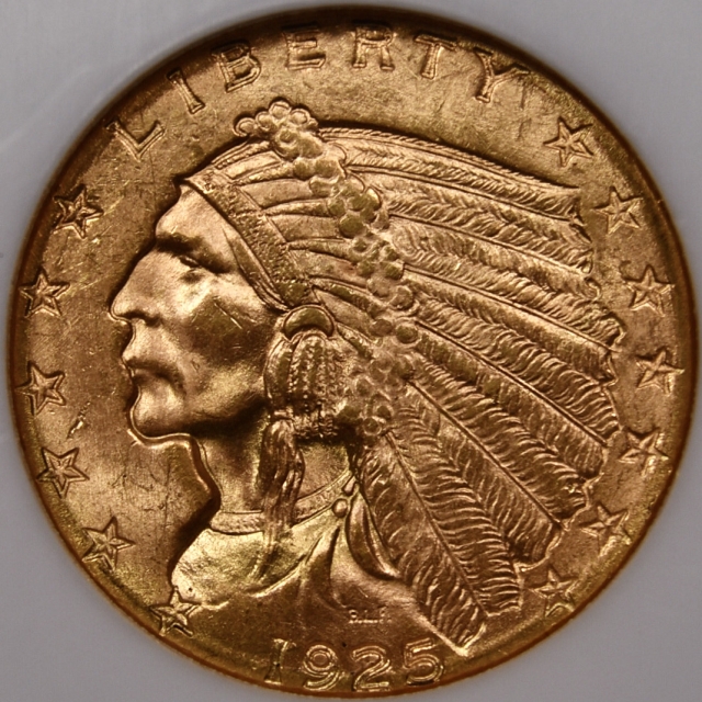 1925-D Indian Quarter Eagle $2.50 NGC MS64 CAC