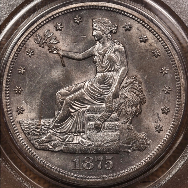 1875-S Trade Dollar PCGS MS62 OGH