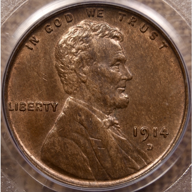 1914-D Lincoln Cent PCGS MS64RB OGH CAC