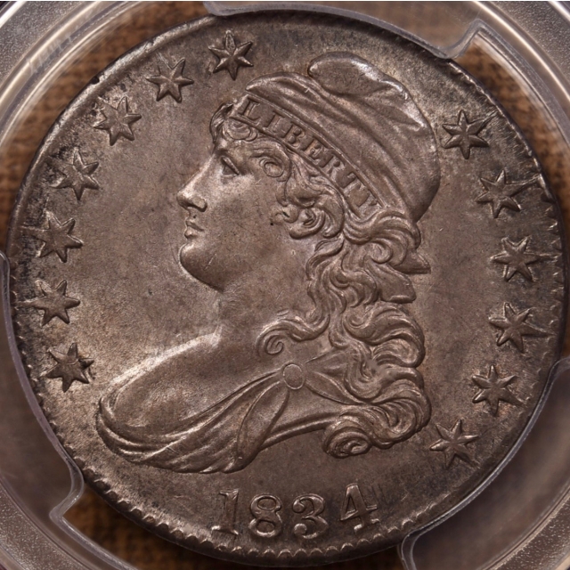 1834 O.101 Large Date, Large Letters Capped Bust Half Dollar PCGS MS63