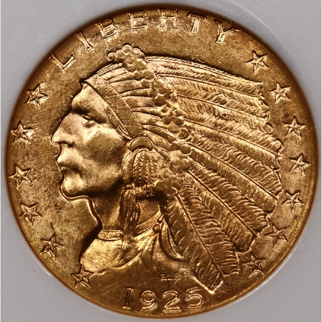 1925-D Indian $2.50 NGC MS63 CAC