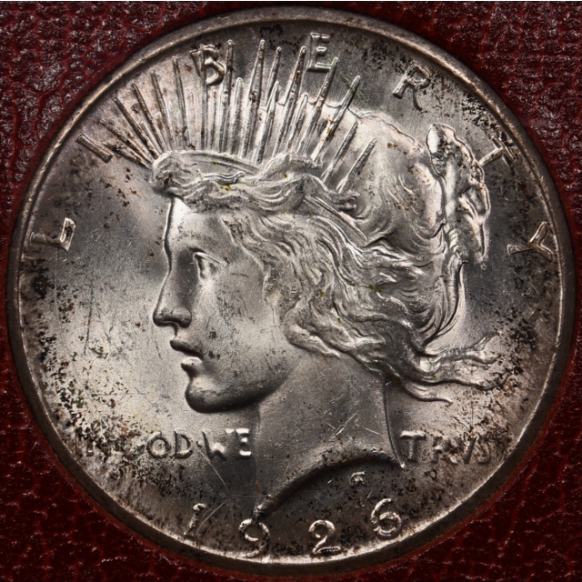 1926-S Redfield Peace Dollar, Red MS65 holder