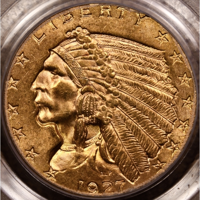 1927 $2.50 Indian Head PCGS MS64 CAC