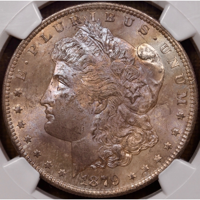 1879-S Morgan Dollar NGC MS64, stunning obverse color!
