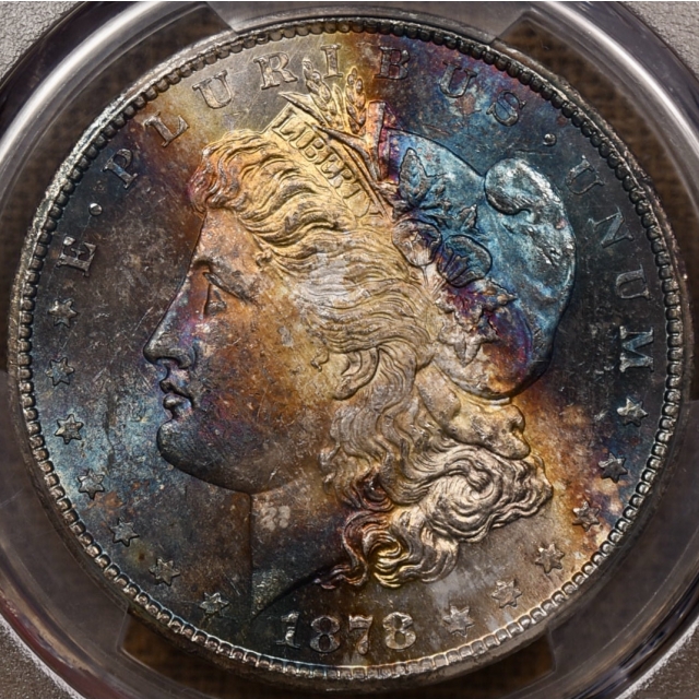 1878-CC V-2B Morgan Dollar PCGS MS63 CAC, HOLY $#!& toning!