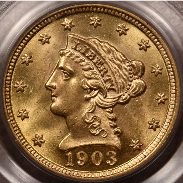 1903 $2.50 Liberty Head Quarter Eagle PCGS MS64 CAC OGH