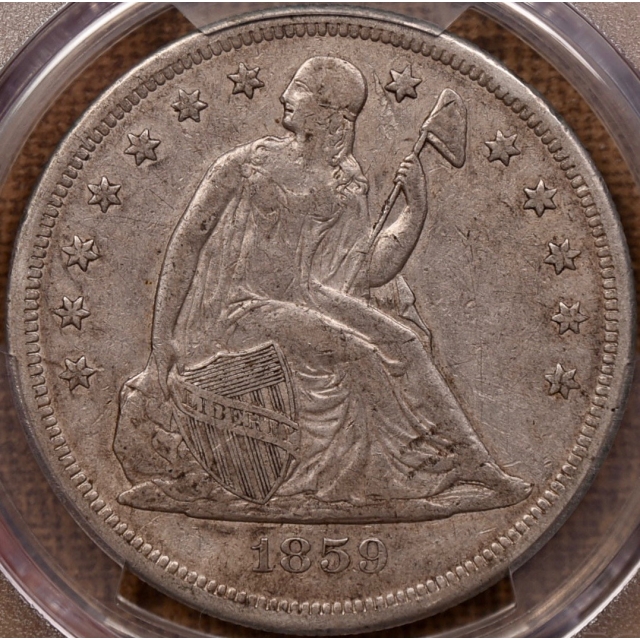 1859-O Liberty Seated Dollar PCGS XF45 CAC