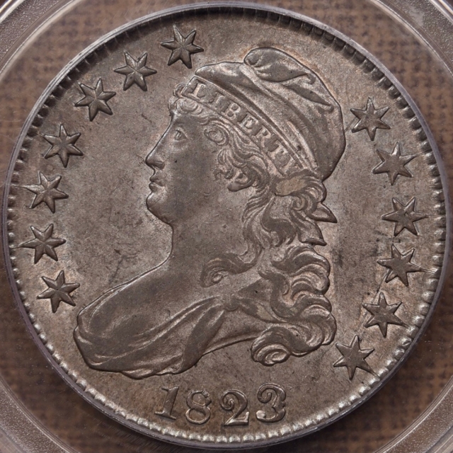 1823 O.101a Patched 3 Capped Bust Half Dollar PCGS AU55 CAC