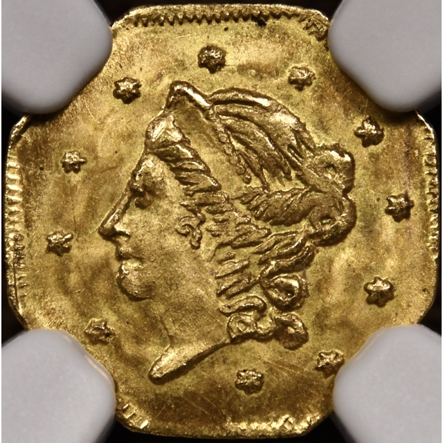 1868 BG-906 Octagonal Liberty California Fractional Gold 50c NGC MS66