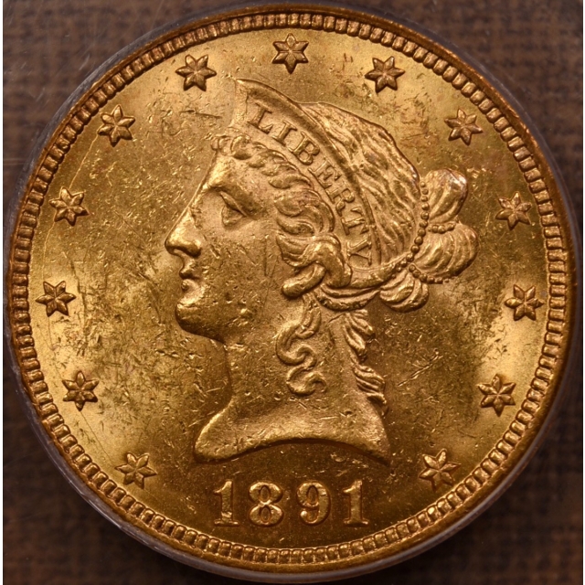 1891-CC $10 Liberty Head Eagle PCGS MS60 OGH CAC