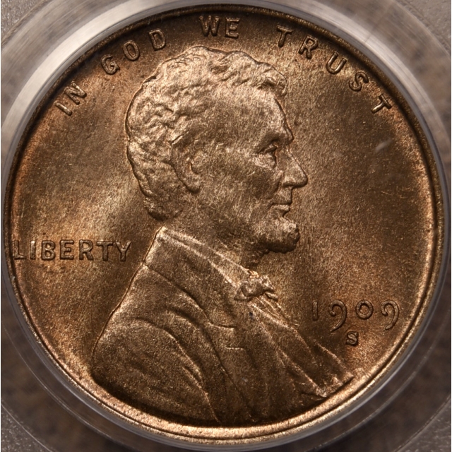1909-S VDB Lincoln Cent PCGS MS65 RB OGH CAC