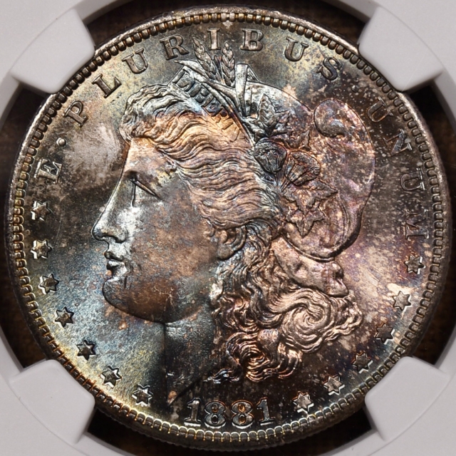 1881-S Morgan Dollar NGC MS66+ CAC, WOW WEE color