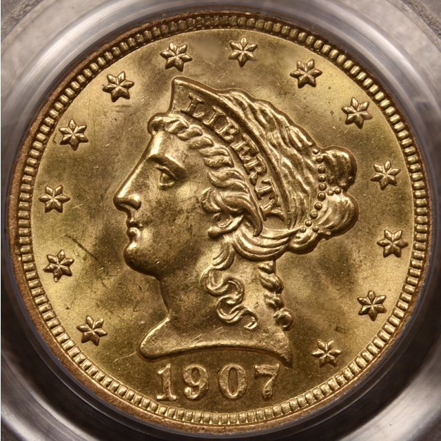 1907 $2.50 Liberty Head Quarter Eagle PCGS MS64 OGH CAC