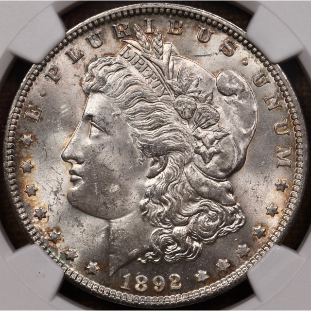 1892 Morgan Dollar NGC MS62 CAC