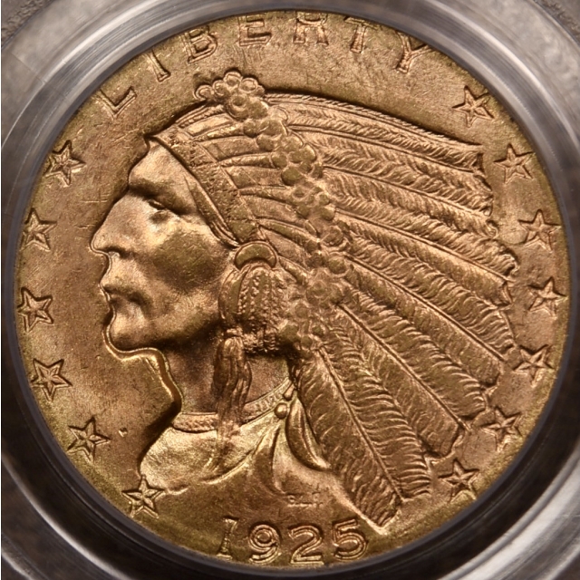 1925-D $2.50 Indian Head PCGS MS64 OGH CAC