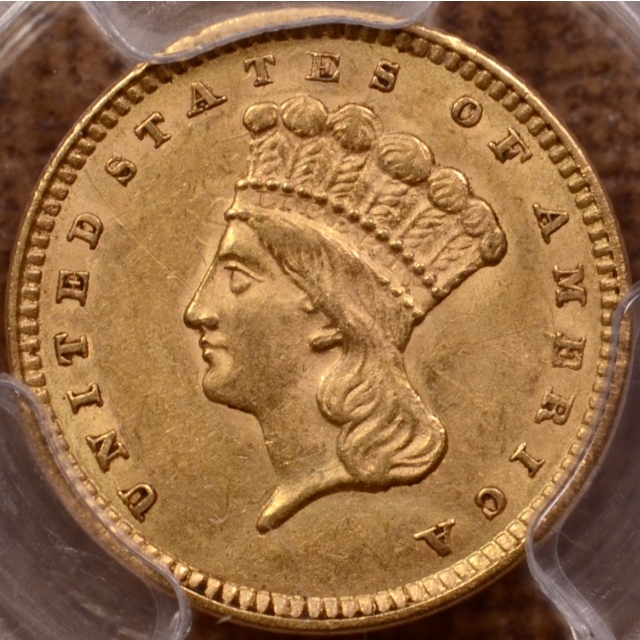 1857 Gold Dollar PCGS MS61, Western NC Hoard