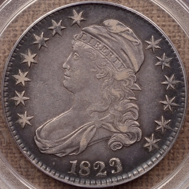 1823 O.110a Ugly 3 Capped Bust Half Dollar PCGS XF40, ex. Charles DeOlden