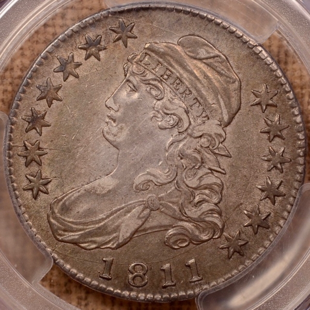 1811 O.104a Large 8 Capped Bust Half Dollar PCGS XF45 (CAC)
