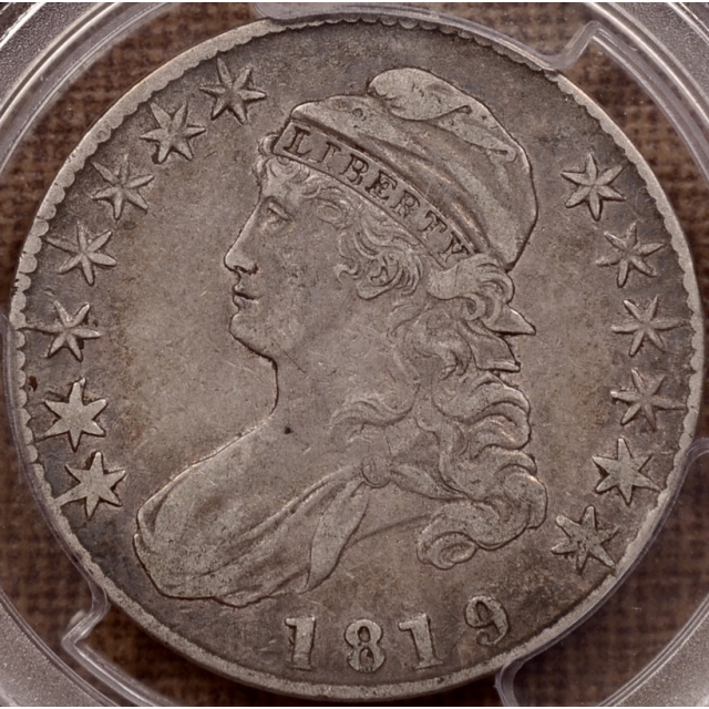 1819/8 O.104 Large 9 Capped Bust Half Dollar PCGS VF30 CAC