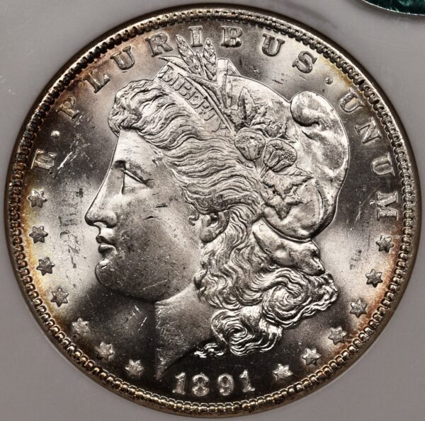 1891 Morgan Dollar NGC MS64 No-Line Fatty CAC